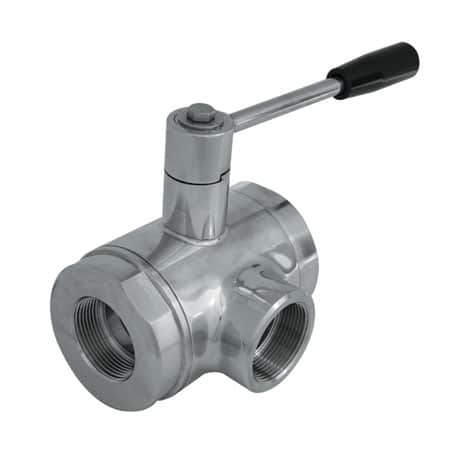 Valvola a sfera 3 vie 350101 L deviatore tenuta standard – ISO 228 F